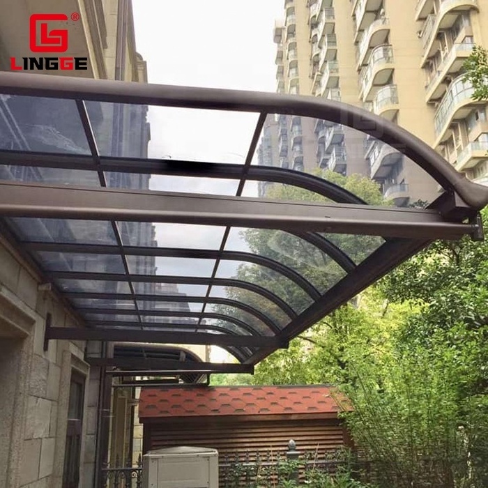 Customized Outdoor Awning Domestic Polycarbonate Sheet Aluminum Patio Cover Awning Waterproof  Canopy