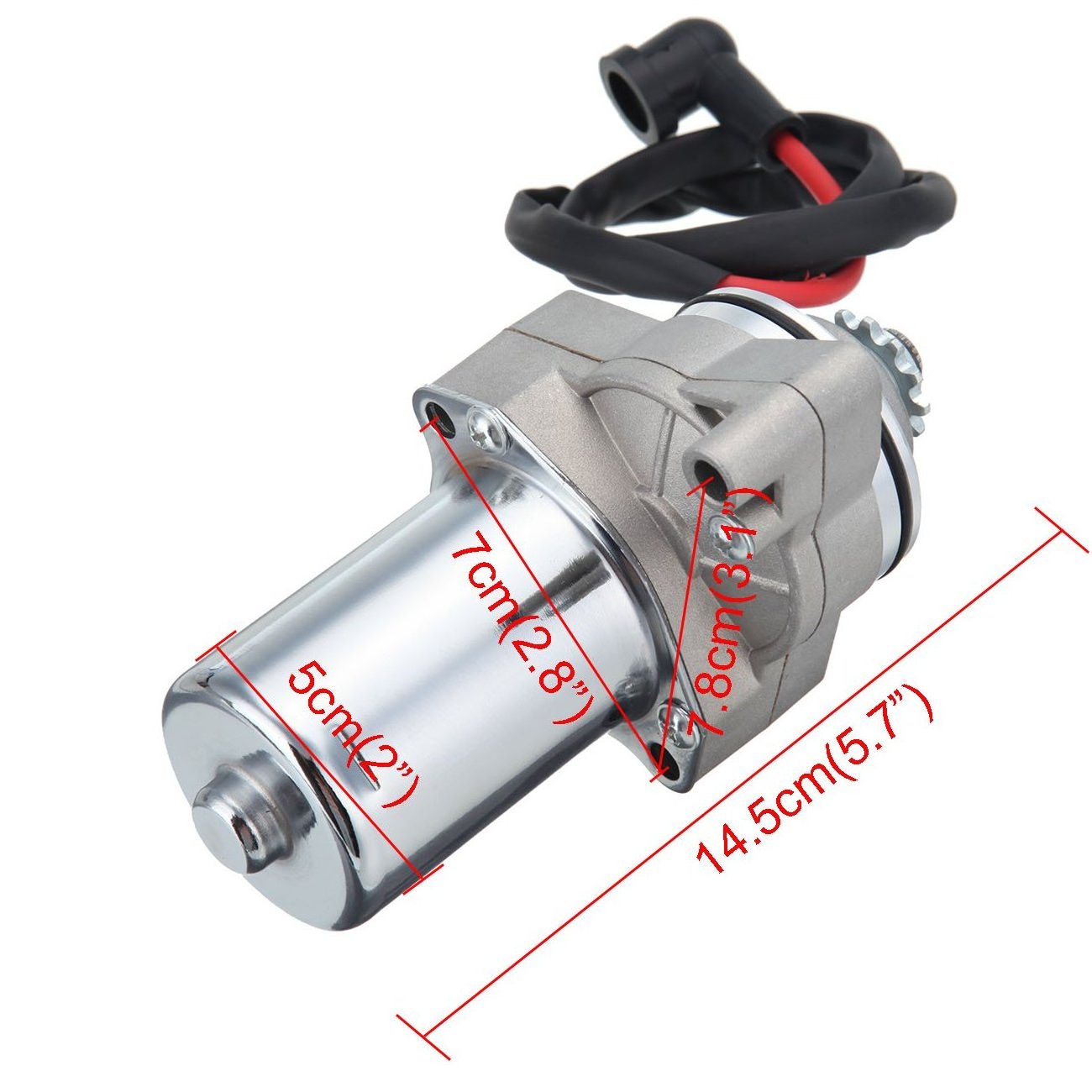 LH Starter Motor for Ridgeyard Motorcycle Bike Quad 3 Bolt Top Mount Starter For 50cc 70cc 90cc 110cc 125cc 4 Stroke Engine