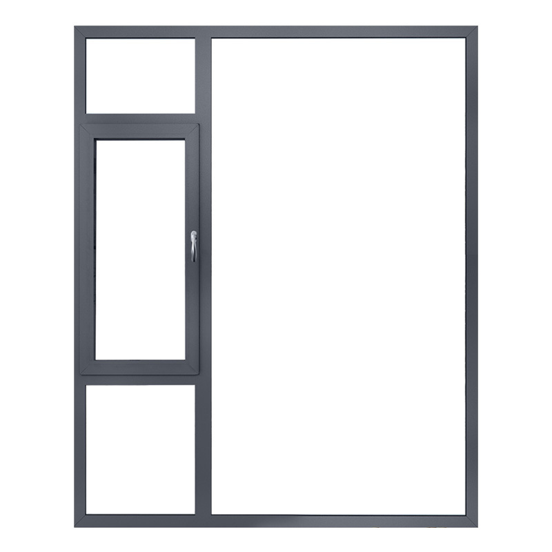 Aluminum main door swing designs double tempered glass windproof door