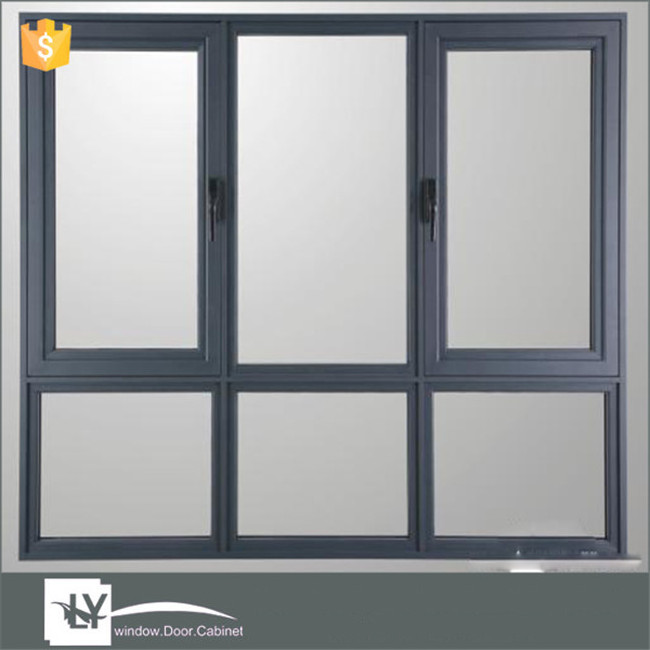 Aluminum main door swing designs double tempered glass windproof door