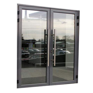 Aluminum main door swing designs double tempered glass windproof door