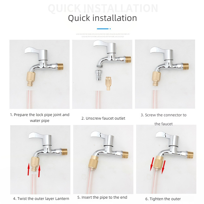 Lingzhen brass tools fittings plug garden water quick connect hose connectors