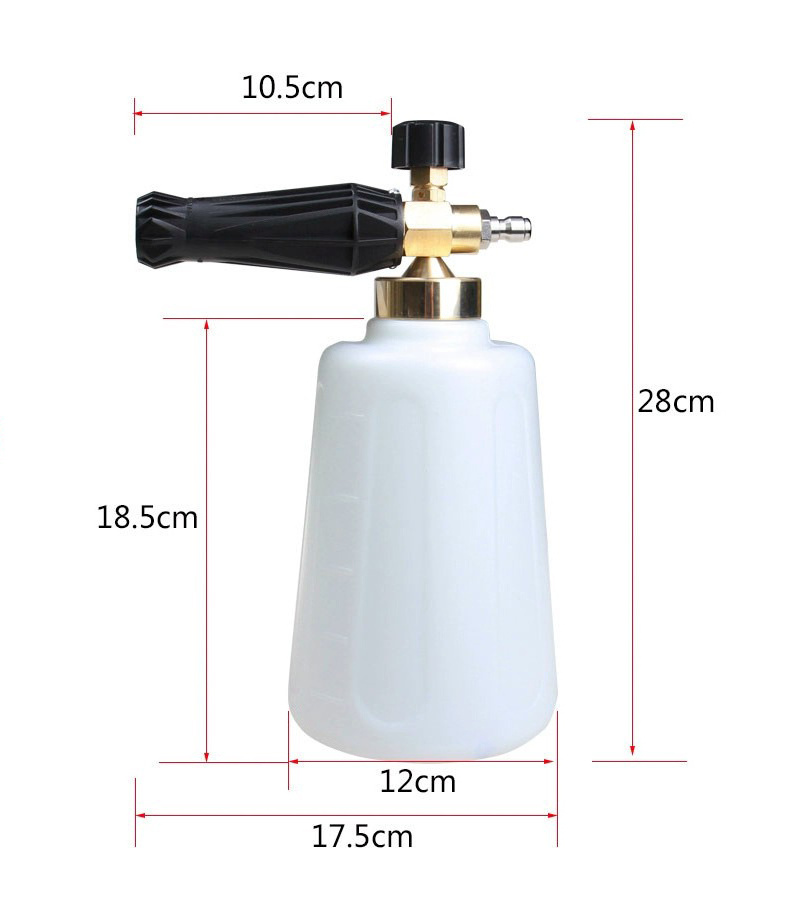 Lingzhen Car Wash Adjustable Nozzle White Bottle Foam Cannon 2L Snow Foam Lance