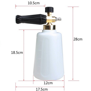 Lingzhen Car Wash Adjustable Nozzle White Bottle Foam Cannon 2L Snow Foam Lance