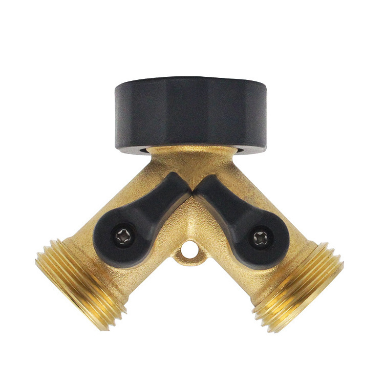 Quick Connector Garden Hose Splitter Brass 2-way Garden Tap Y Irrigation Valve Water Splitter