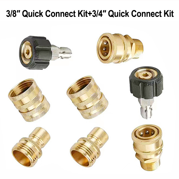 Lingzhen Pressure Washer And Garden Hose Quick Connectors Pressure Washer Adapter Set Quick Disconnect Kit