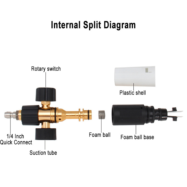 1 L Adjustable Pressure Foam Cannon Snow Lance Foam Gun For Car Detailing Tools Wash Gun