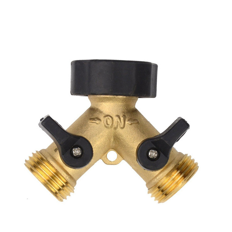 Quick Connector Garden Hose Splitter Brass 2-way Garden Tap Y Irrigation Valve Water Splitter