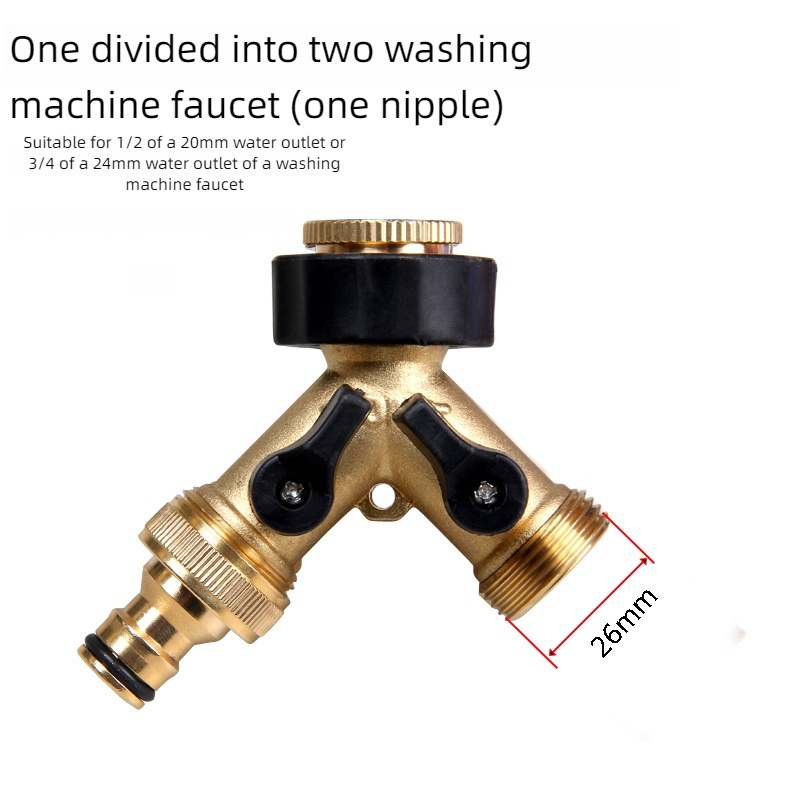 Quick Connector Garden Hose Splitter Brass 2-way Garden Tap Y Irrigation Valve Water Splitter