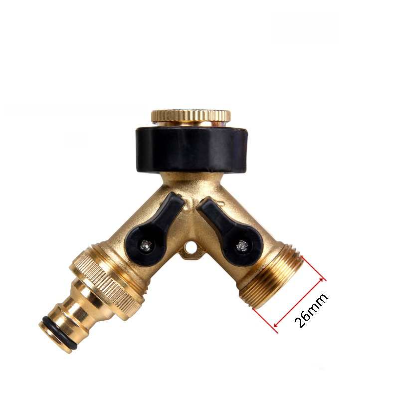 Quick Connector Garden Hose Splitter Brass 2-way Garden Tap Y Irrigation Valve Water Splitter