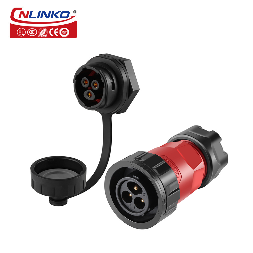 CNLINKO M20 Plastic PBT GF30 Plastic 3 Pin Waterproof Electrical Connector