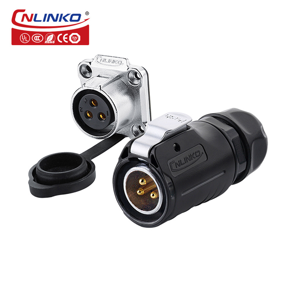 Cnlinko female male 3 pin automotive welding cable connector industrial plug and socket Circular Power Connectors