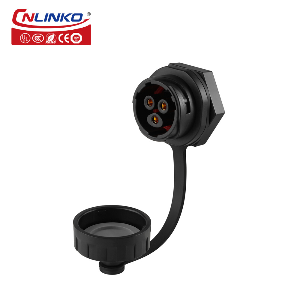 CNLINKO M20 Plastic PBT GF30 Plastic 3 Pin Waterproof Electrical Connector