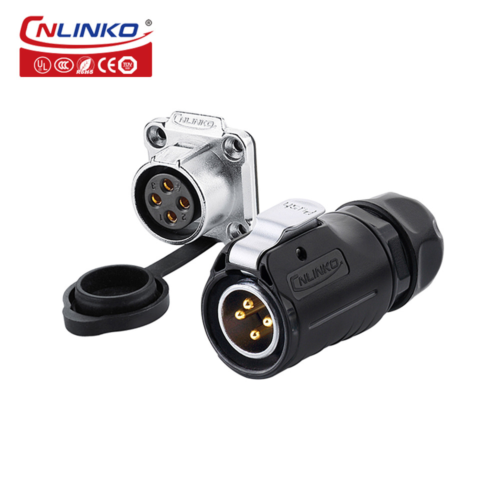 CNLINKO M20 Electric bike battery connector Bike Quick Disconnect IP67 waterproof 4 Pin wire Connector