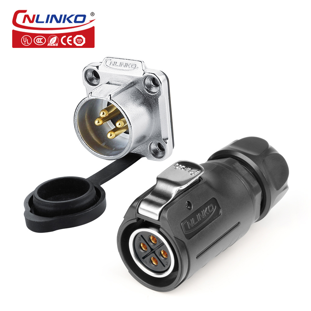 CNLINKO M20 Electric bike battery connector Bike Quick Disconnect IP67 waterproof 4 Pin wire Connector