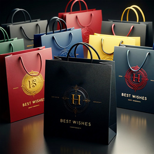 Lipack Wholesale Custom Printed Logo Luxury White Paper Bag Retail Boutique Shopping Gift Paper Bags With Your Own Logo