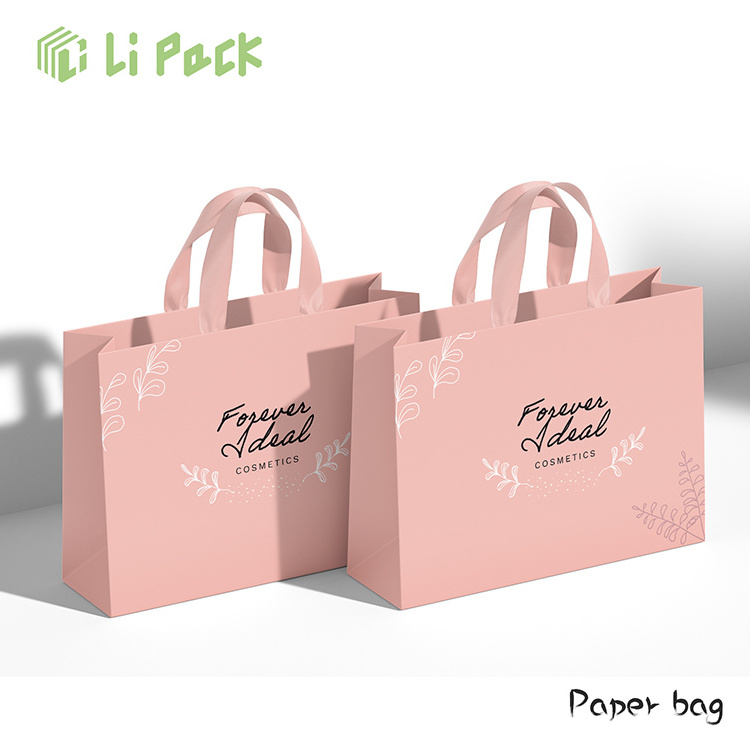 Lipack Foldable Flat Pack Garment Apparel Clothing Gift Packaging Boxes Portable Paper Shopping Bag With Box Insert