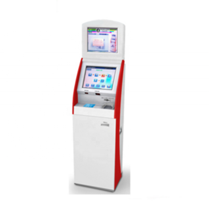 Dual Screen Check In And Check Out Self Service Kiosk , Credit Card Payment Kiosk With Passport Scanner