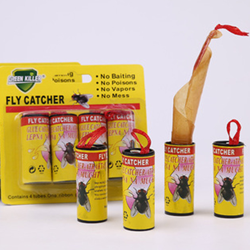 Green Killer Fly Catcher Killing Fly glue Belt Fly Trap Tape for Insect Control Use OEM Acceptable Indoor