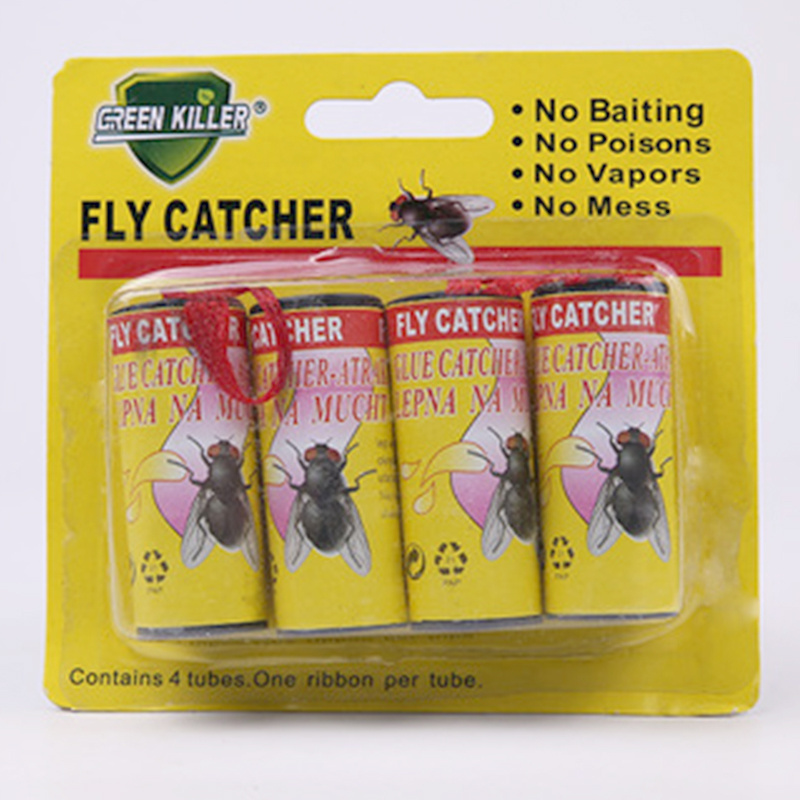 Green Killer Fly Catcher Killing Fly glue Belt Fly Trap Tape for Insect Control Use OEM Acceptable Indoor