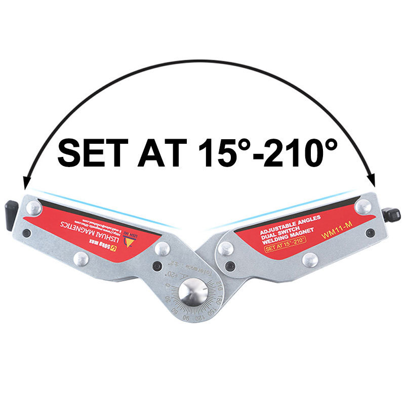 New Product Adjustable Angles Dual Switch Welding Magnet On/Off Neodymium Magnetic Clamp 15-210 Degree