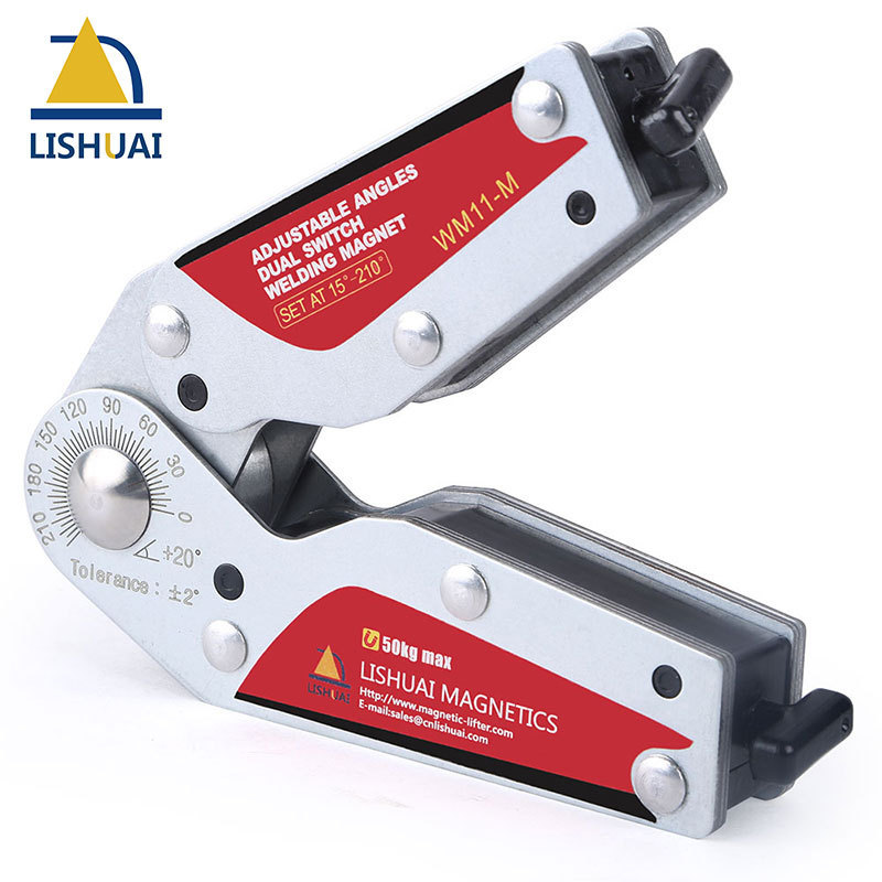 New Product Adjustable Angles Dual Switch Welding Magnet On/Off Neodymium Magnetic Clamp 15-210 Degree