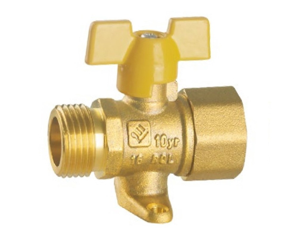 LISHUI Male and Female brass ball valve with base for gas pipeline