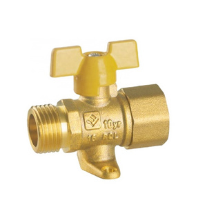 LISHUI Male and Female brass ball valve with base for gas pipeline