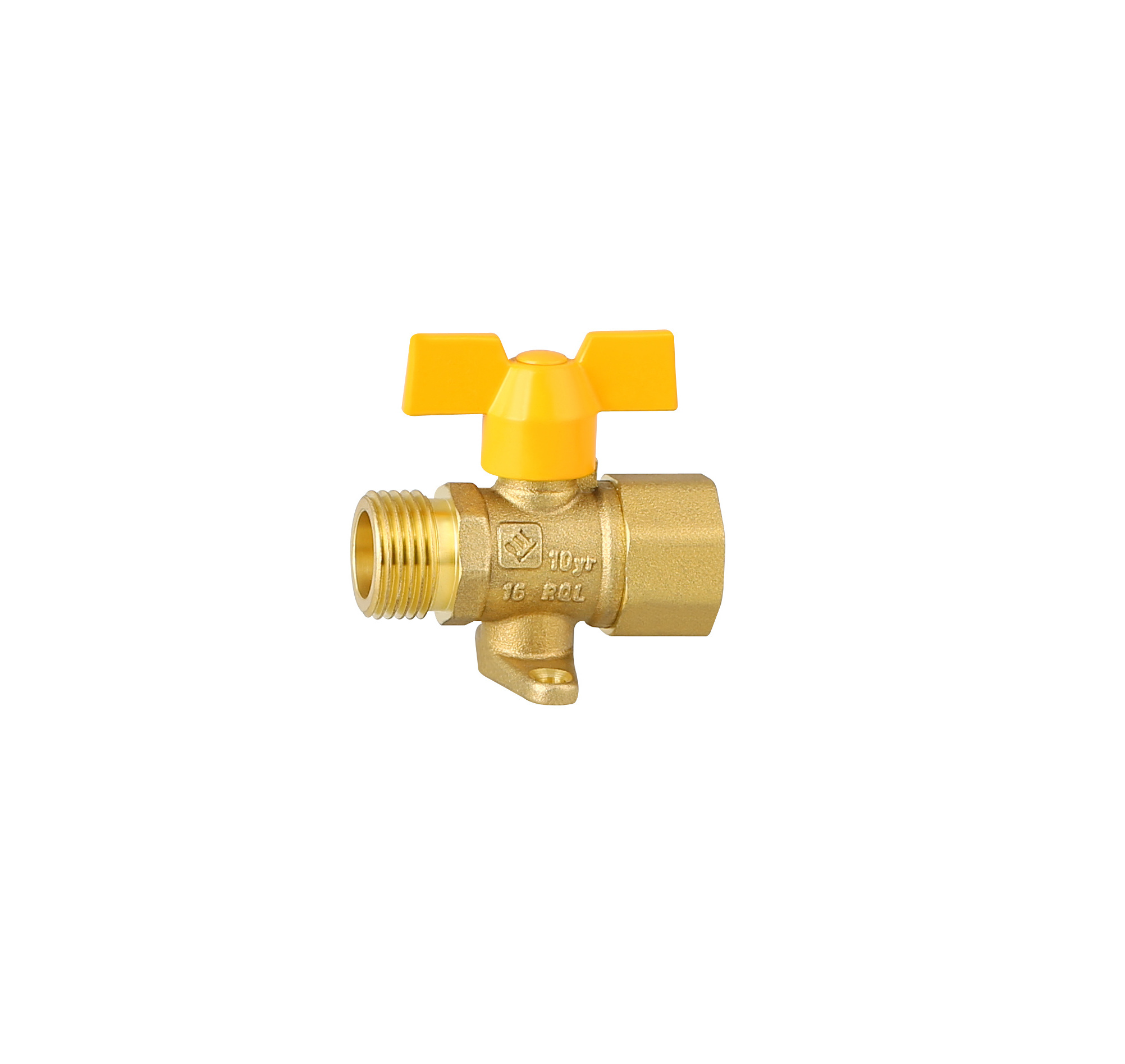 LISHUI Male and Female brass ball valve with base for gas pipeline