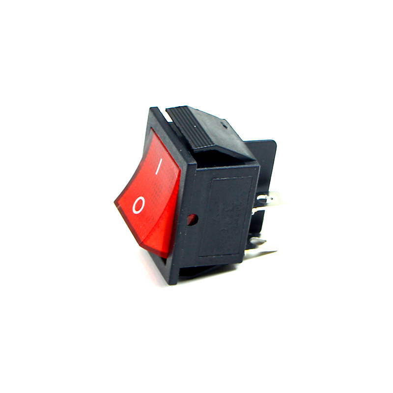 KCD4 16A 250V AC Series 4 Pin Green Lamp Mini Rocker Toggle Red Switch