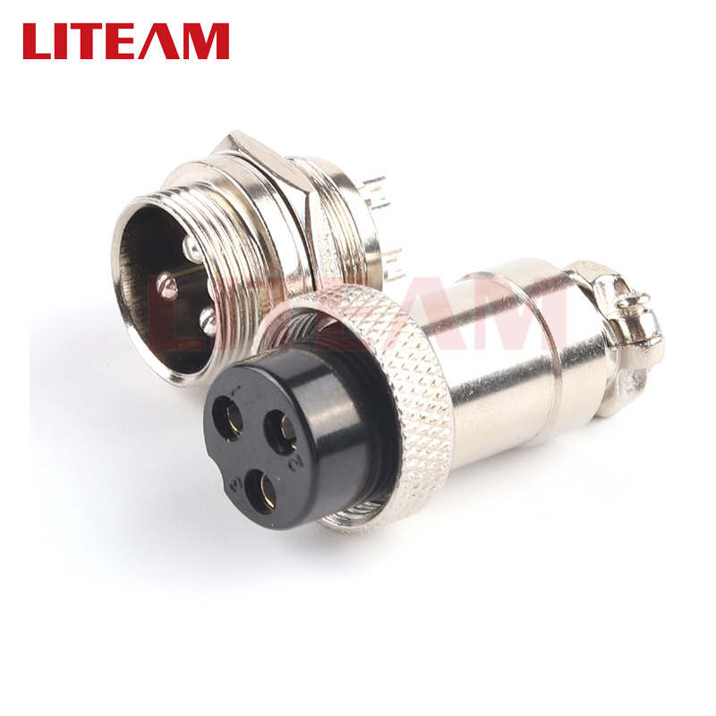 Hot Sale LTGX16 Aviation Connectors 2 3 4 5 6 7 8 9 10 Pins Circular Cable Male and Female Connector 16mm Aviation Plug Socket