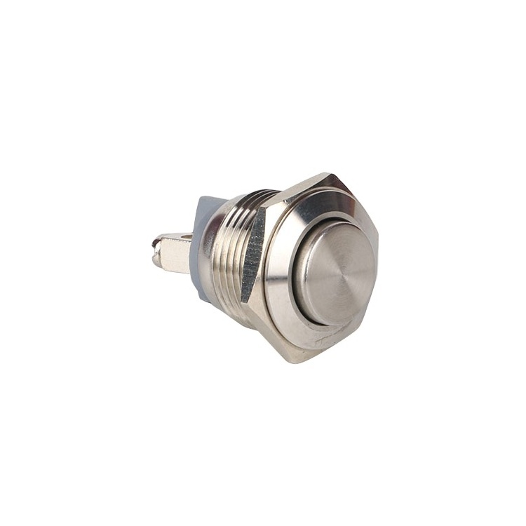 16mm Waterproof High Round Momentary 1NO Stainless Steel Pushbutton Micro Push Button Switch