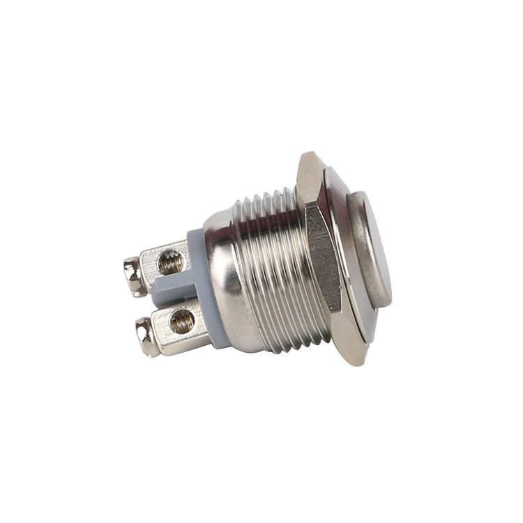 16mm Waterproof High Round Momentary 1NO Stainless Steel Pushbutton Micro Push Button Switch