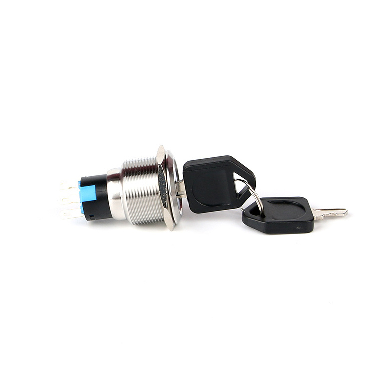 250V 5A Metal Push Button Switch 22mm 3 Position Selector Key Switch ON-ON Rotary Electrical 16mm 19mm 22mm Ce Stainless Steel