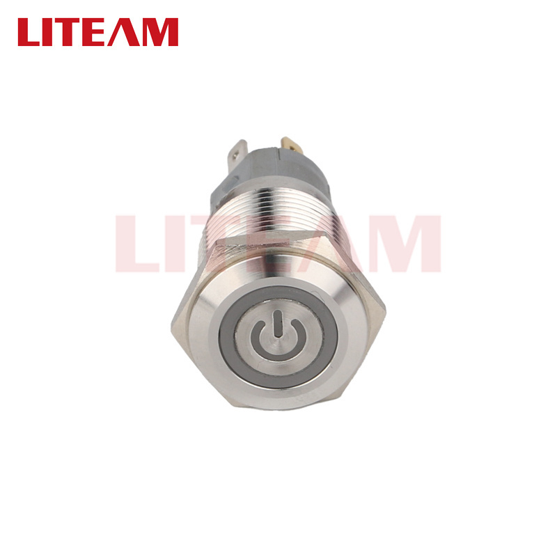 16mm 19mm 22mm  Metal Push Button Switch  Momentary Annular power  Waterproof  Outdoor Hand Push 5A 220V IP65 Botton switch