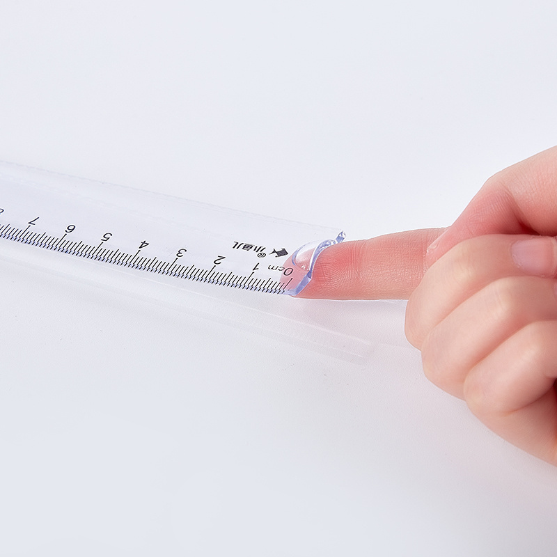 PVC flexible ruler 15cm straight scale ruler set  high quality transparent clear ruler for students