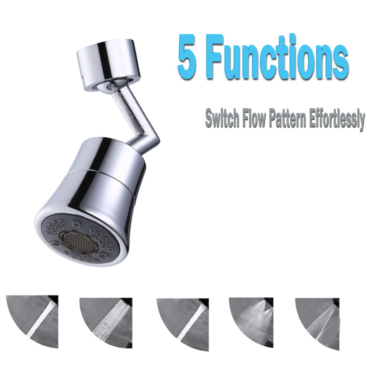 swivel kitchen sink aerator chrome Dual-function 2-Flow Sprayer Faucet Head faucet aerator