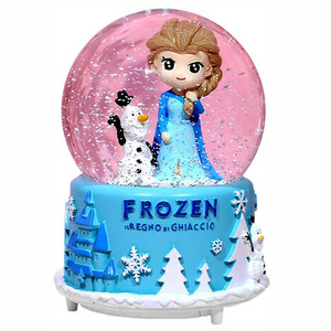 Snow Queen Aisha resin snowball with music 3.5 inch little girl snow home decoration girl children gift music