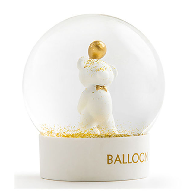 2020 Customized ballon bear led light SnowBall Christmas Snow Globe with Santa Claus Elk Crystal Ball Snow New Year Gifts