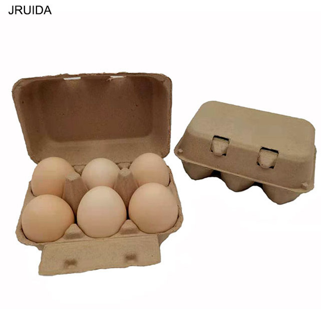 jruida 6 egg cartons brown Empty Egg box Pulp Each Holds 6 Eggs cartons container farm market