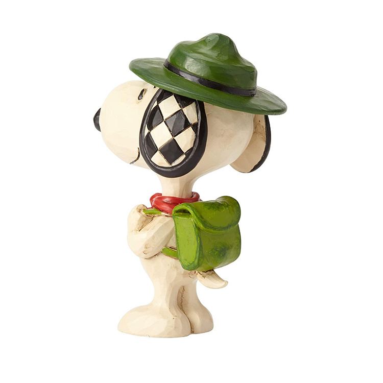 kawaii 3.5-inch red scarf dog Scout miniature figurine resin model home decoration ornaments