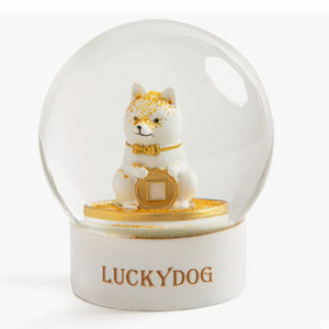 2020 customized lucky dog  SnowBall Christmas Snow Globe with Santa Claus Elk Crystal Ball Snow New Year Gifts