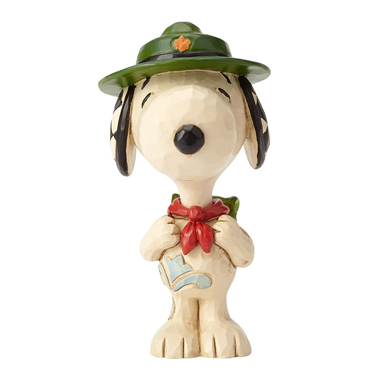 kawaii 3.5-inch red scarf dog Scout miniature figurine resin model home decoration ornaments