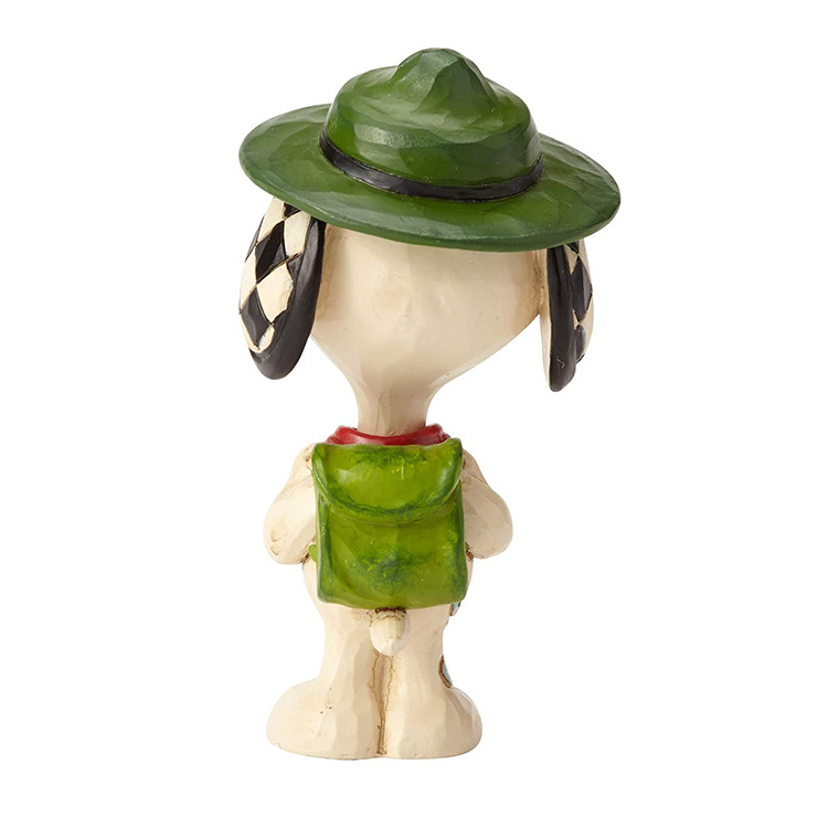 kawaii 3.5-inch red scarf dog Scout miniature figurine resin model home decoration ornaments