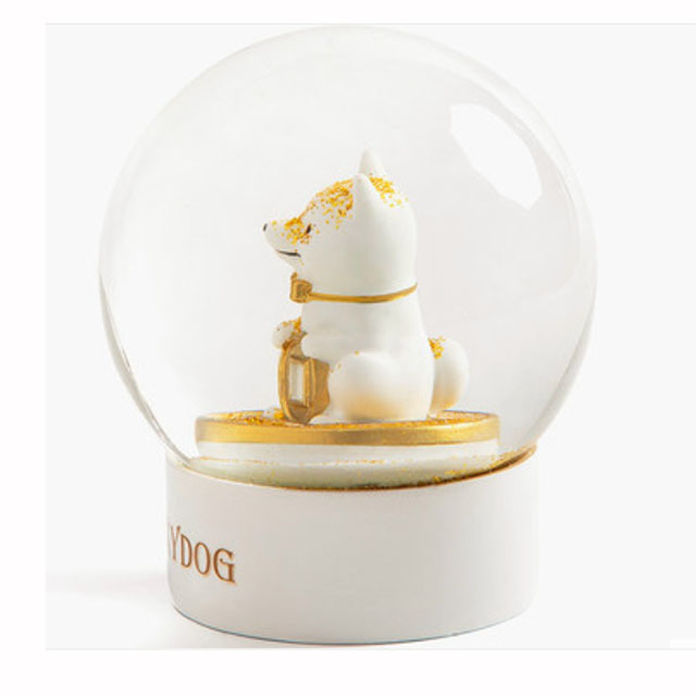 2020 customized lucky dog  SnowBall Christmas Snow Globe with Santa Claus Elk Crystal Ball Snow New Year Gifts