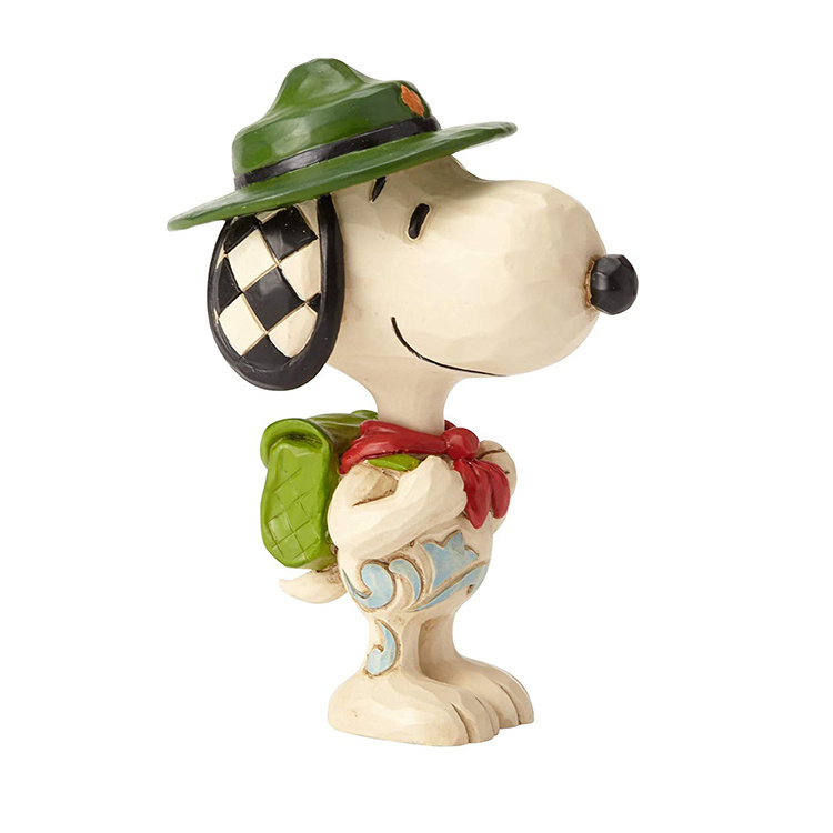 kawaii 3.5-inch red scarf dog Scout miniature figurine resin model home decoration ornaments