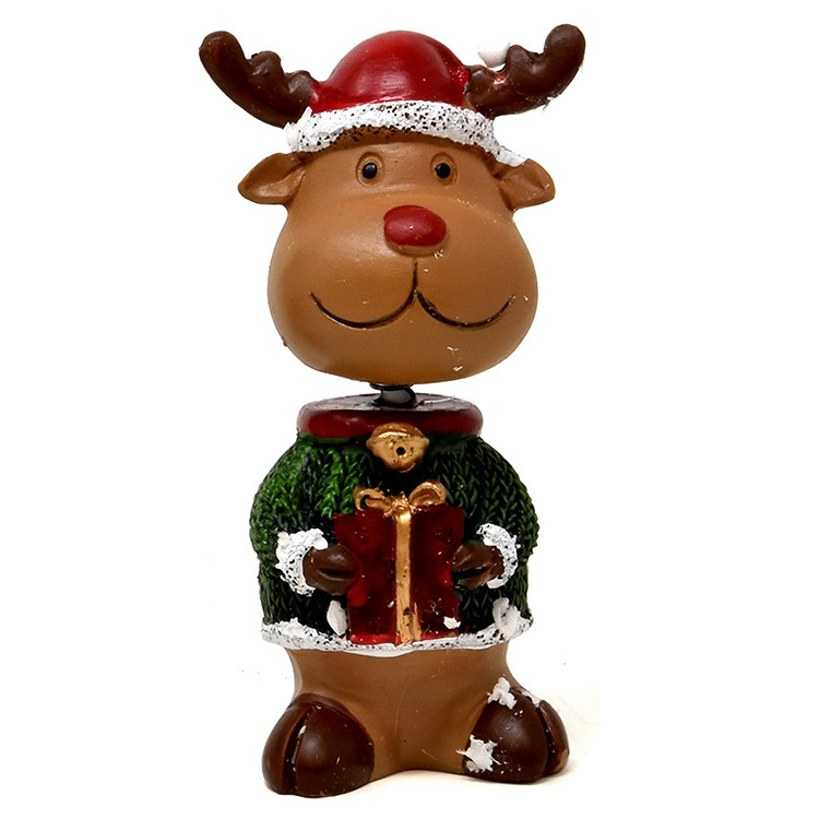 3 pieces of Christmas shaking his head set snowman Santa Claus reindeer figurine decoration holiday sculpture car decoration