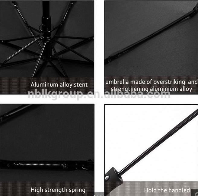 Full-automatic Rain Umbrella & Parasol - Windproof & Foldable Sunshade, Auto Open / Close, Black