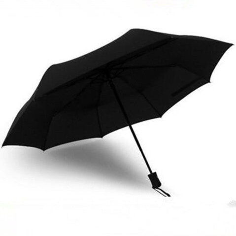 Full-automatic Rain Umbrella & Parasol - Windproof & Foldable Sunshade, Auto Open / Close, Black