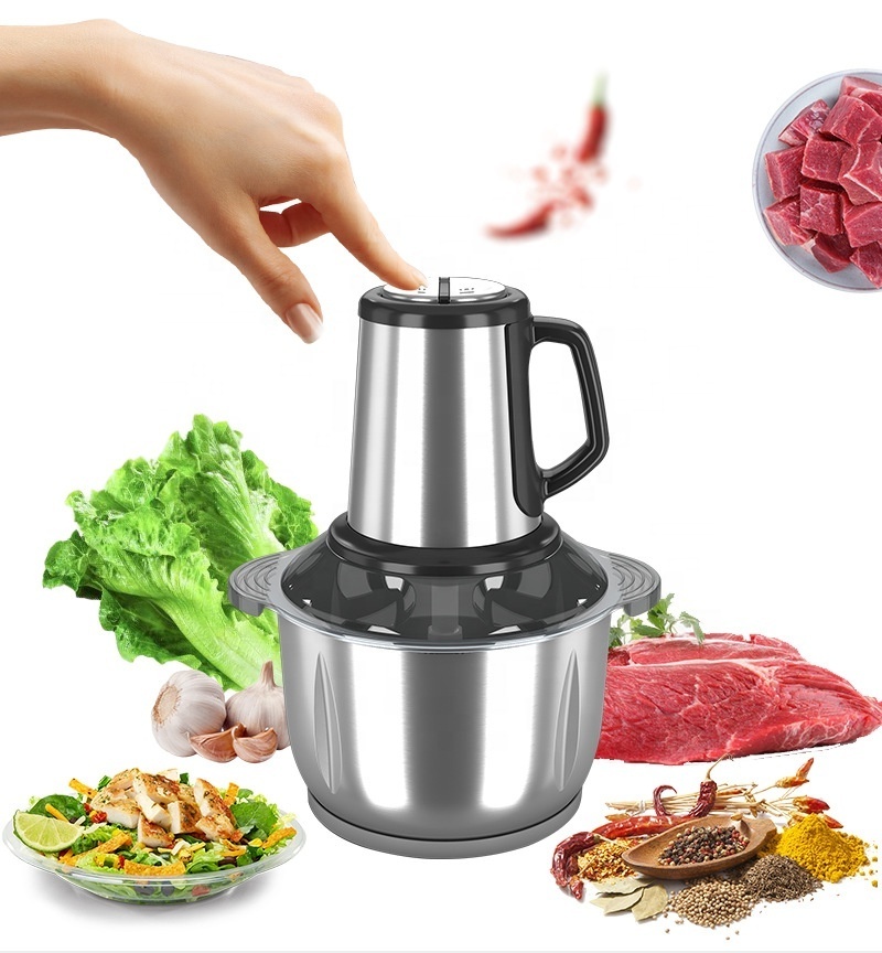 Big Capacity 5L Powerful Universal Electric Two Speed Multi Slicer SS304 Green Meat Vegetable Grinder